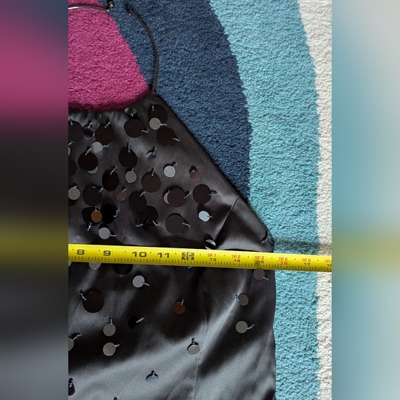 H&M Black Sequin Satin Dress Y2K Style - Picture 8 of 15